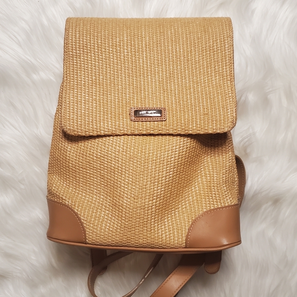 Nine West Textured Backpack with Leather Trim